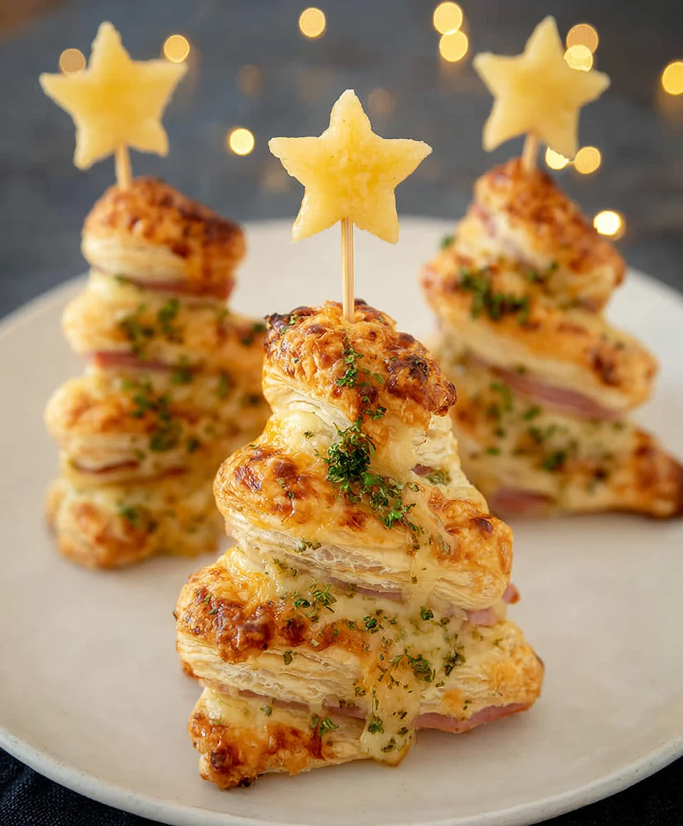 Beef Ham Cheese Puff Pastry Christmas Trees Recipe