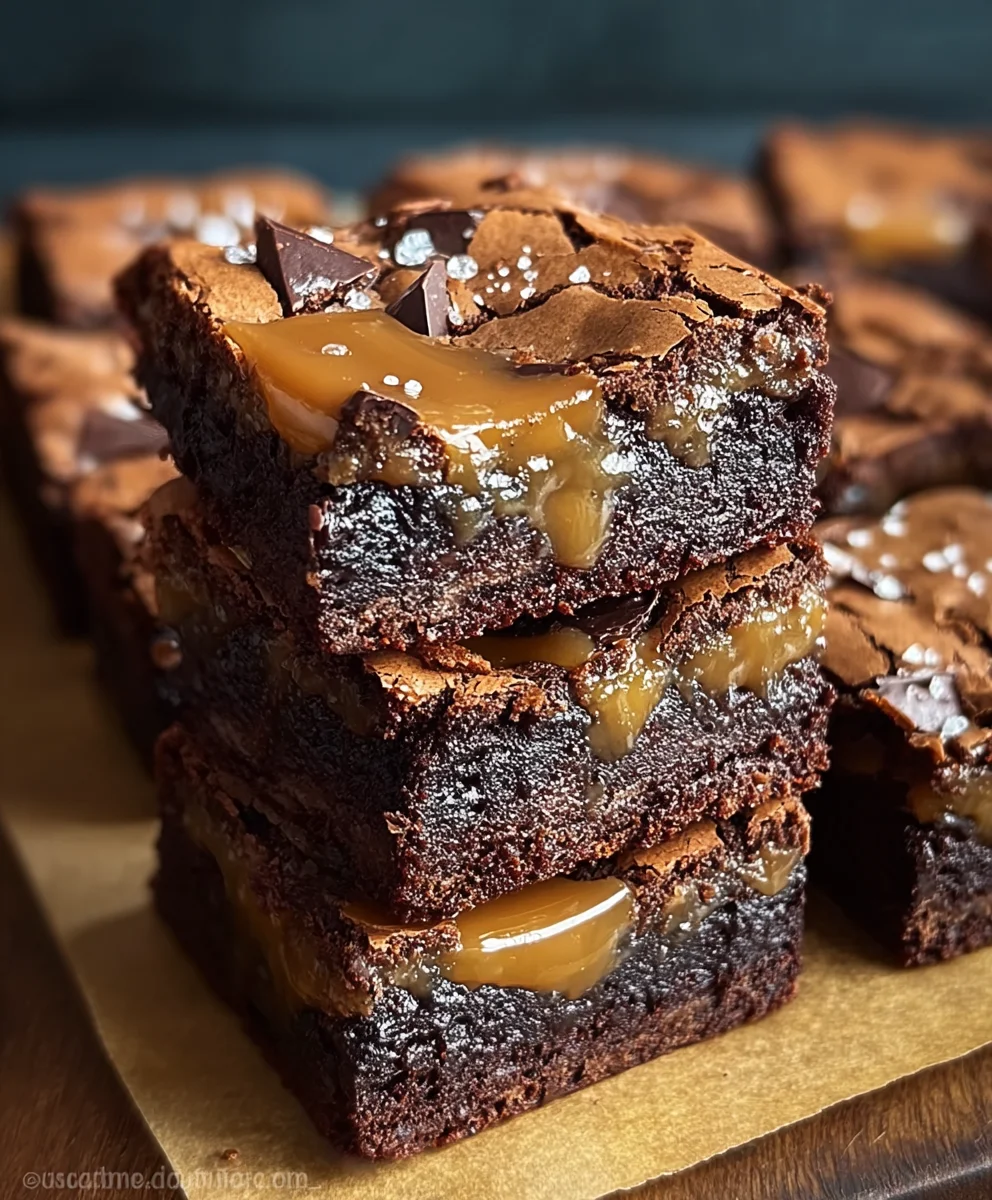 Caramel Chocolate Chunk Brownies-Decadent & Easy Recipe