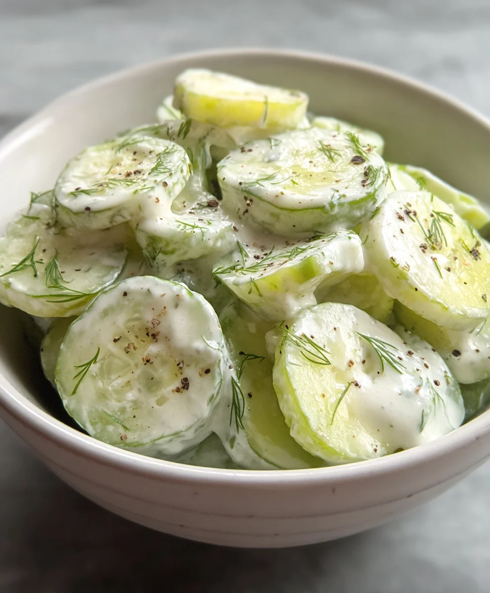 Creamy Cucumber Salad- Refreshing & Easy Recipe