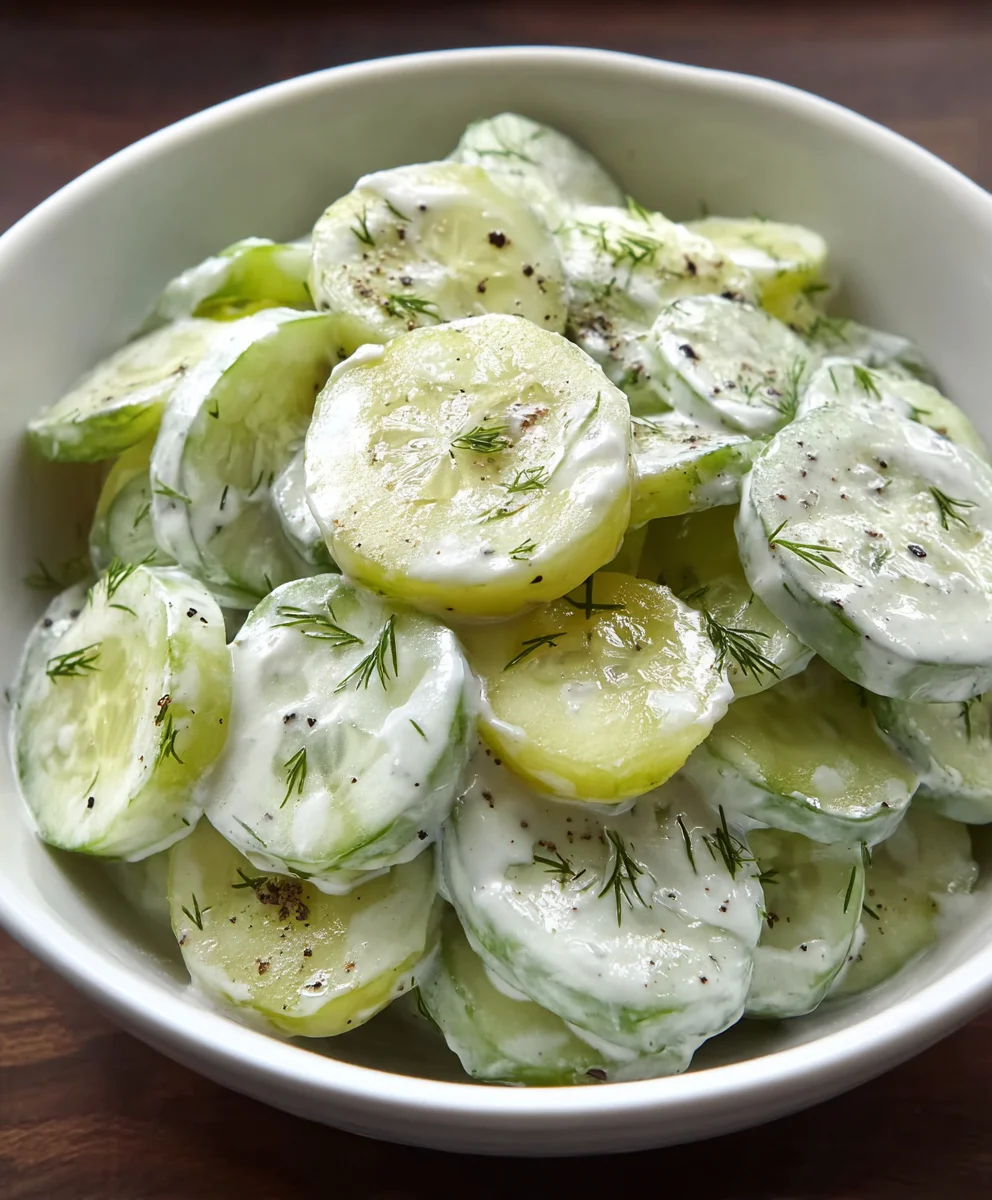 Creamy Cucumber Salad- Refreshing & Easy Recipe