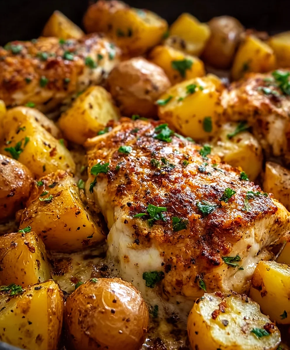 Garlic Parmesan Chicken Potatoes: Quick & Delicious Dinner