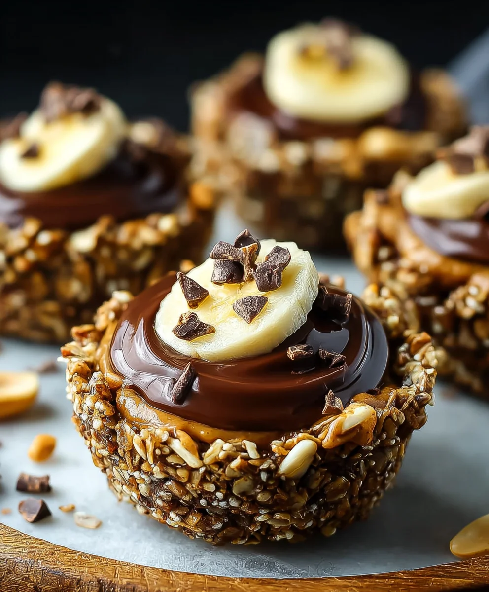 Easy Chocolate Granola Cups with Creamy Peanut Butter