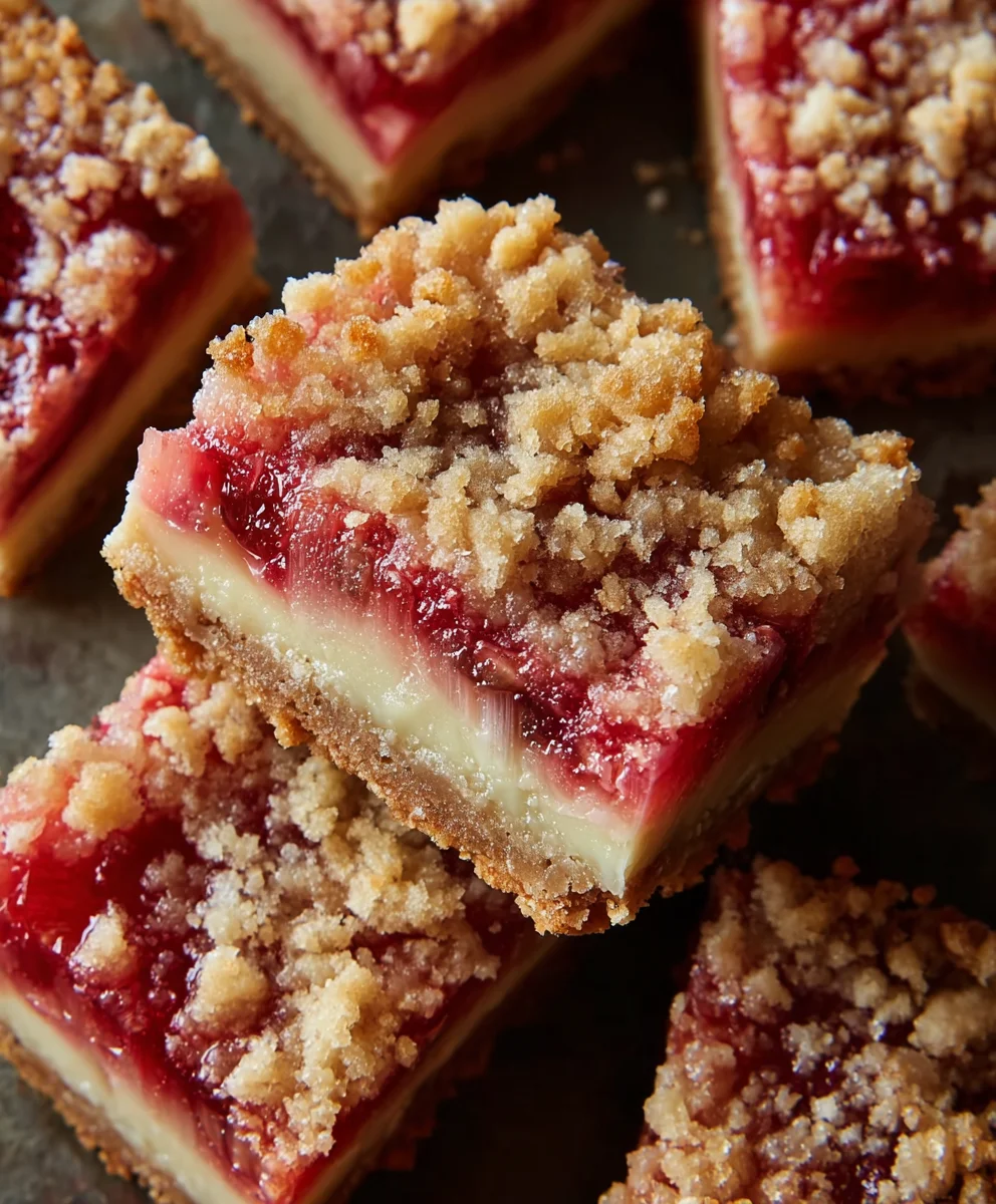 Easy Rhubarb Dessert Bars-Sweet Tangy Treat