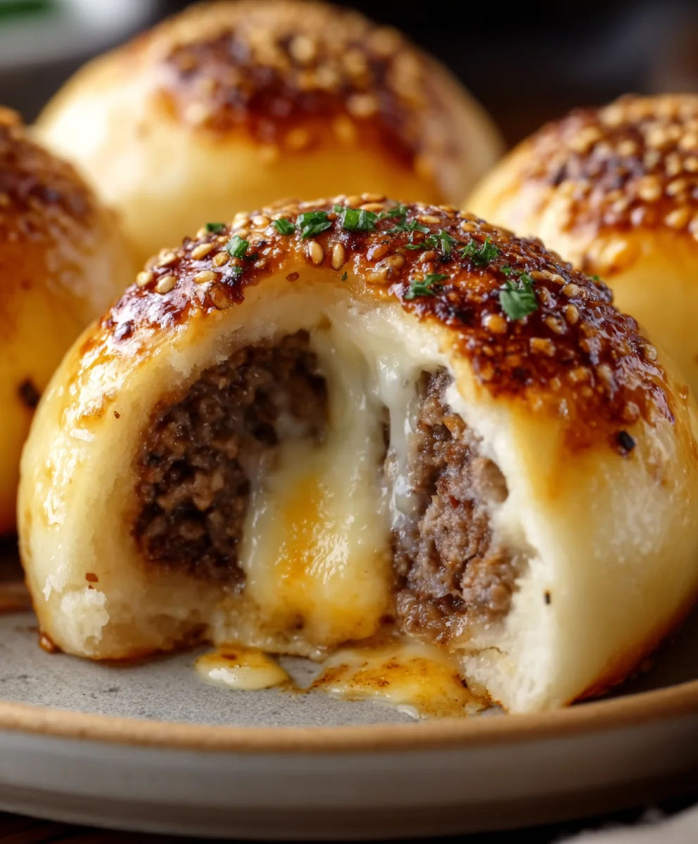 Garlic Parmesan Cheeseburger Bombs- Easy & Delicious