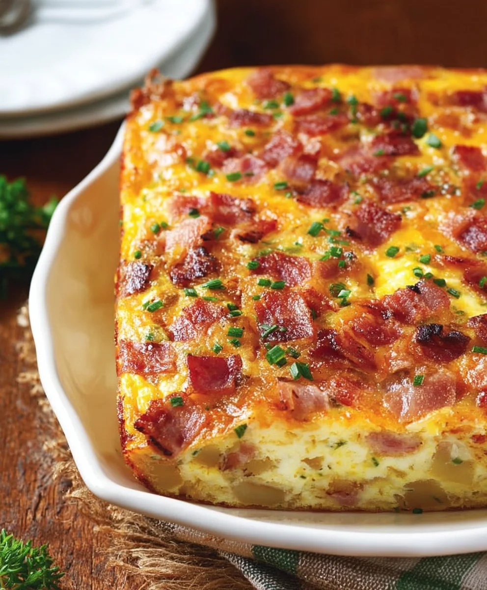 Beef Bacon Potato Egg Casserole-Easy Breakfast Bake