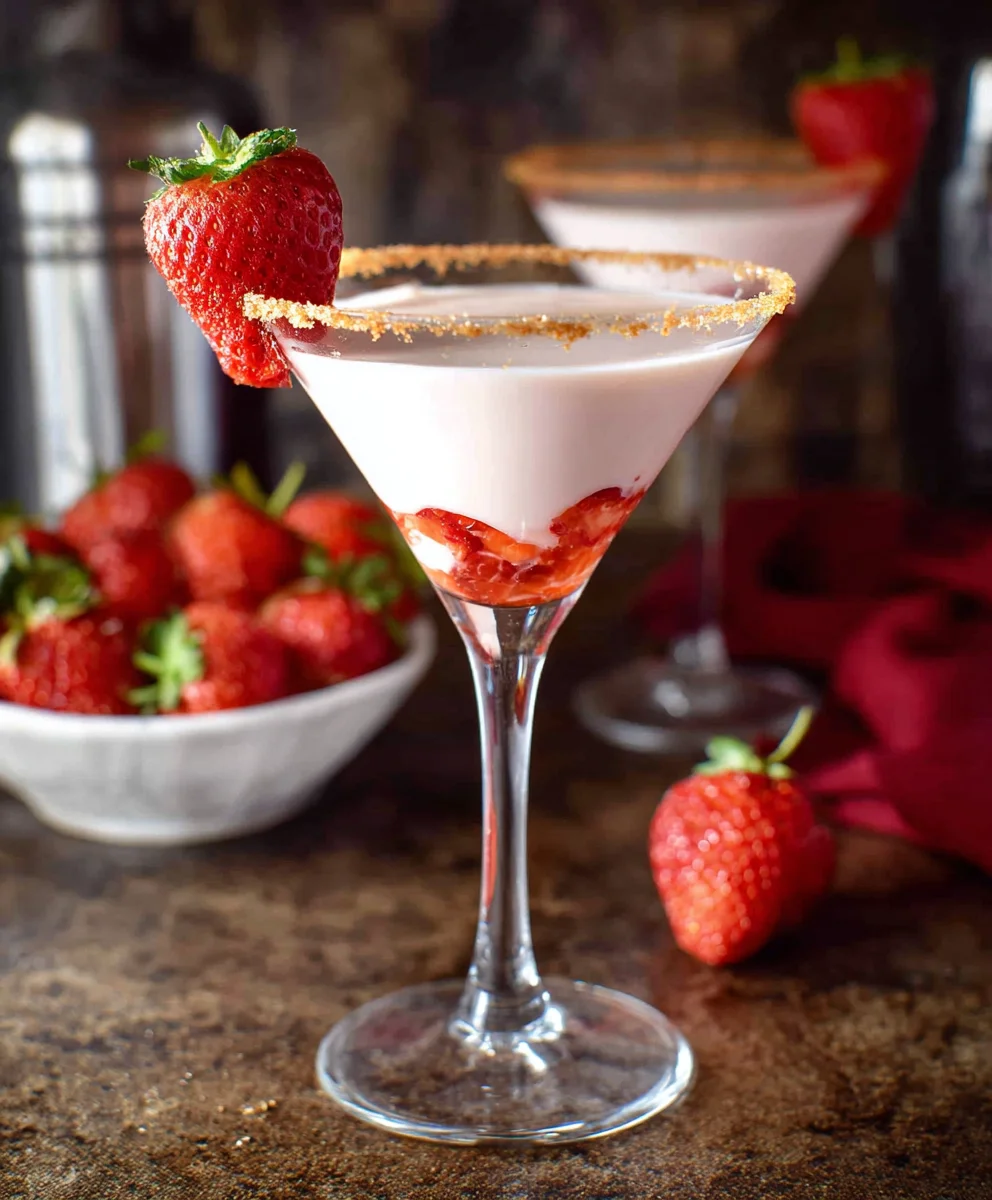 Strawberry Shortcake Martini - Dessert Cocktail Delight
