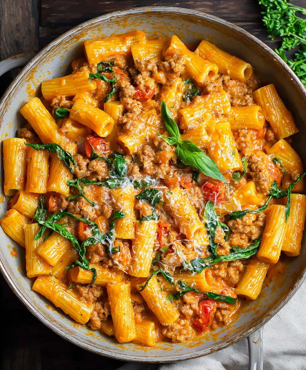 One-Pan Creamy Beef Rigatoni - Minute Meal