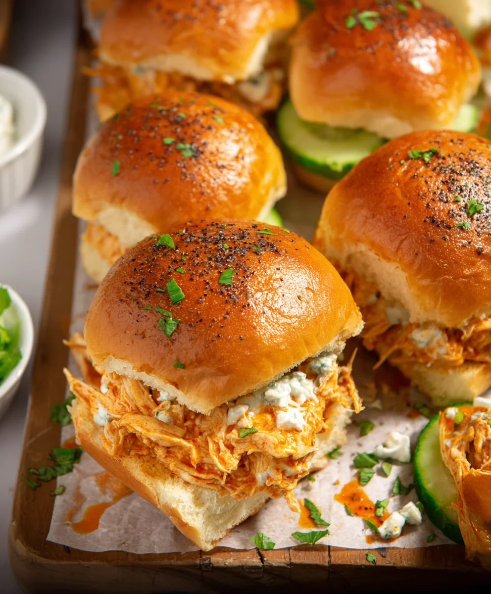 Spicy Buffalo Chicken Sliders-Easy Party Appetizer