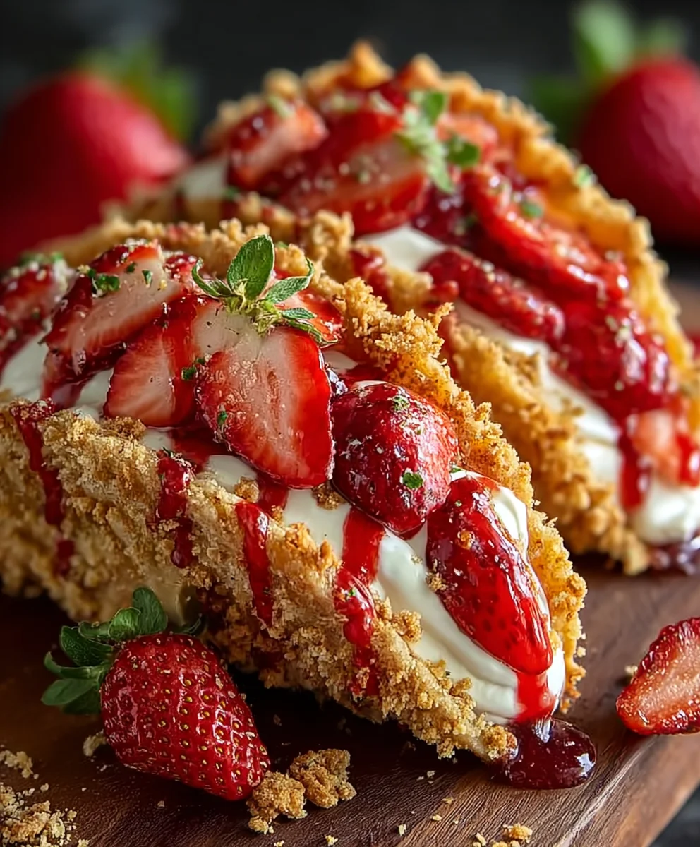 Strawberry Crunch Cheesecake Tacos-Sweet Treat