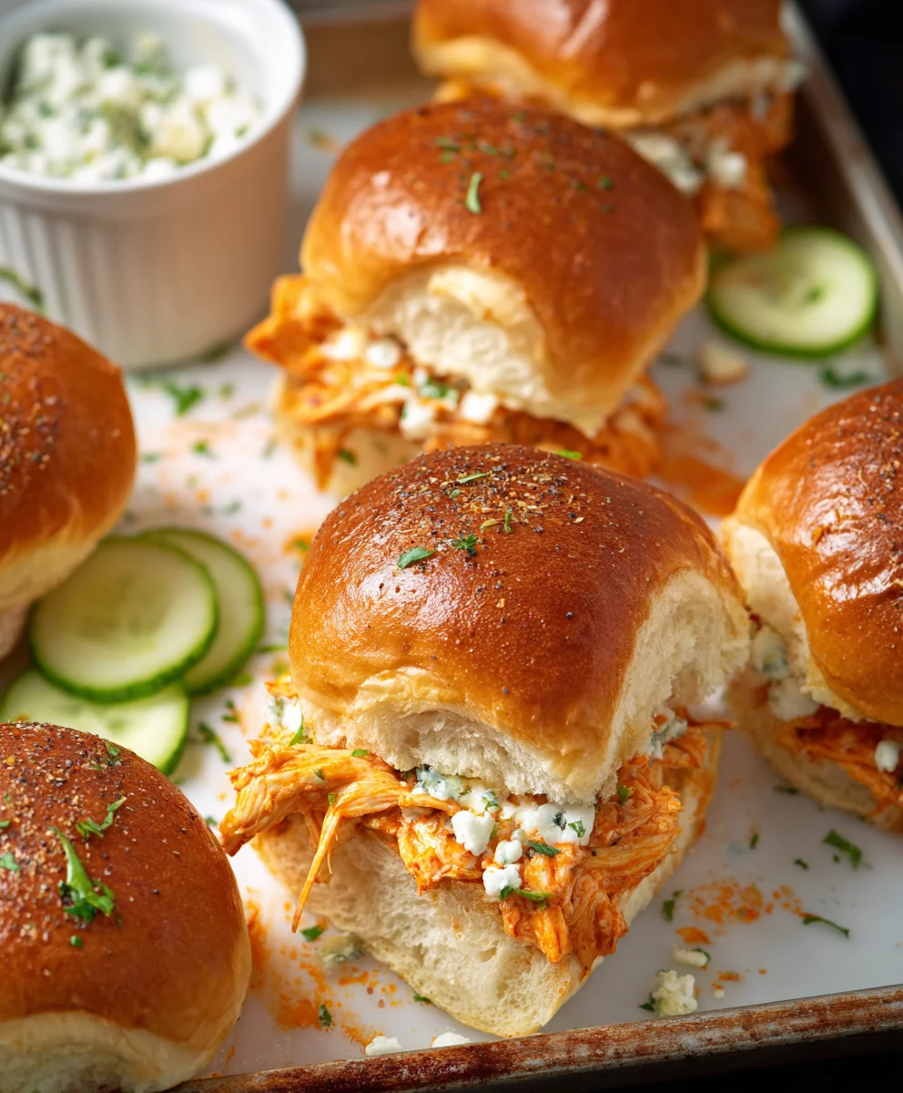Spicy Buffalo Chicken Sliders-Easy Party Appetizer