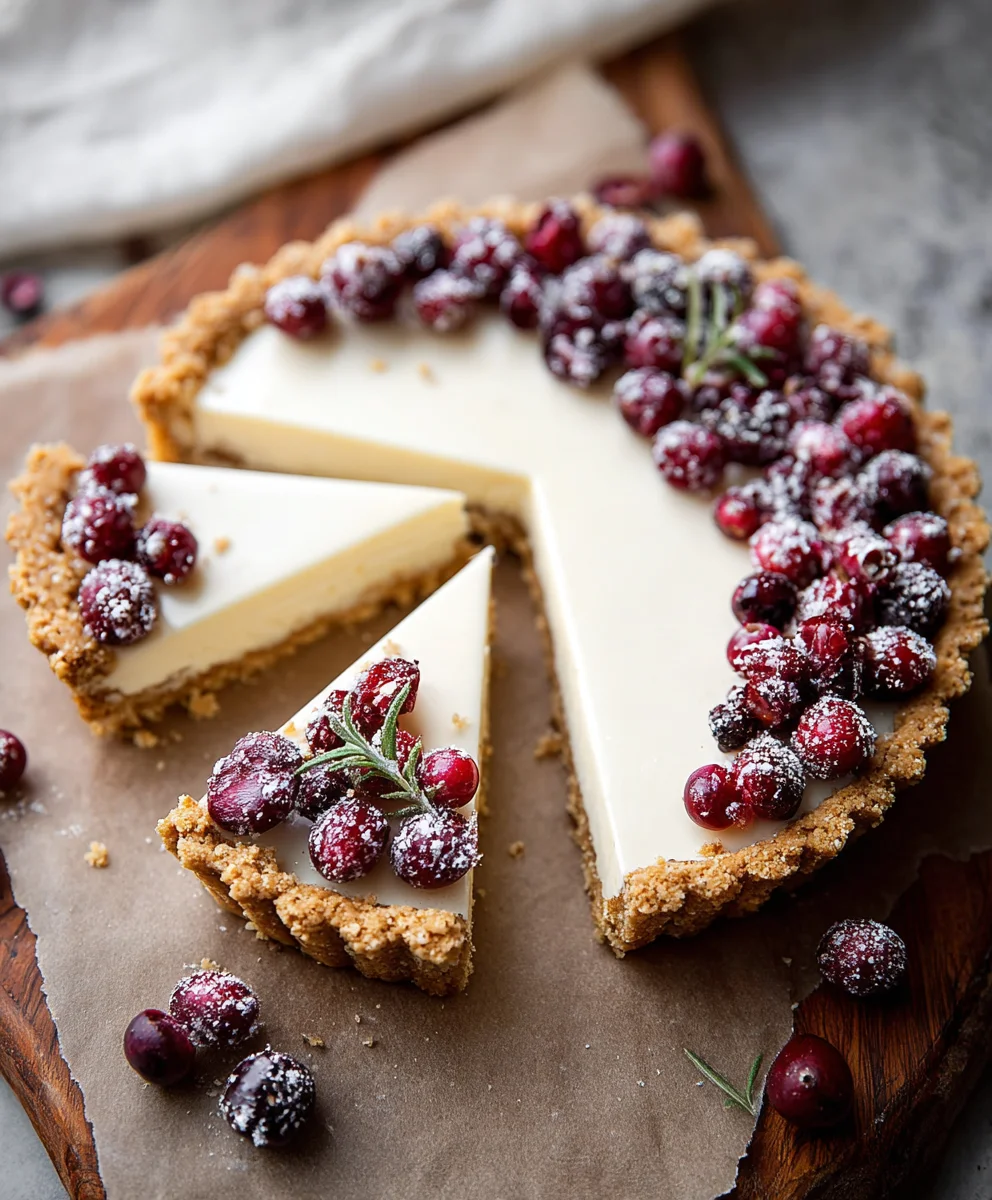 White Chocolate Cranberry Tart - Easy Festive Dessert