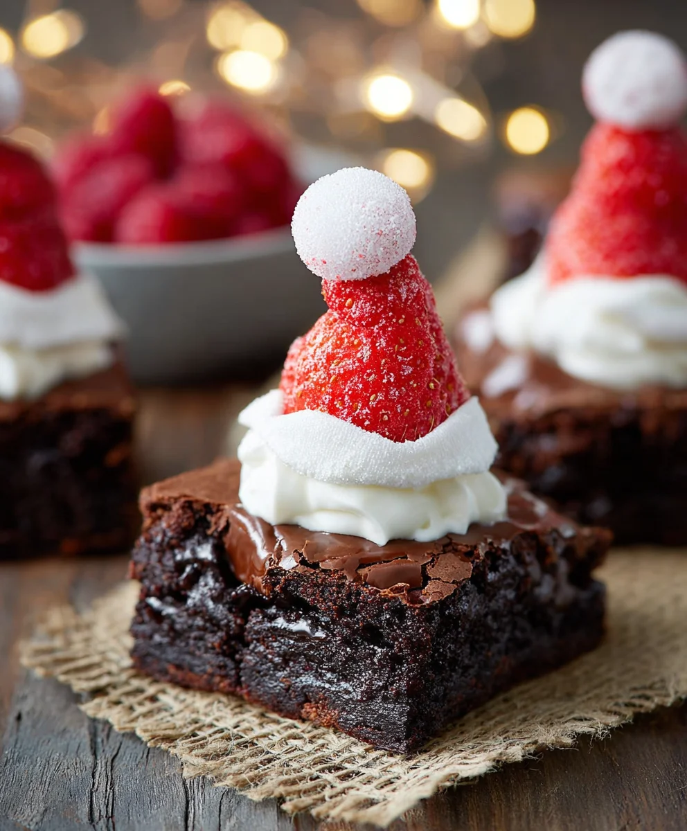 Easy Santa Hat Brownies Festive Recipe