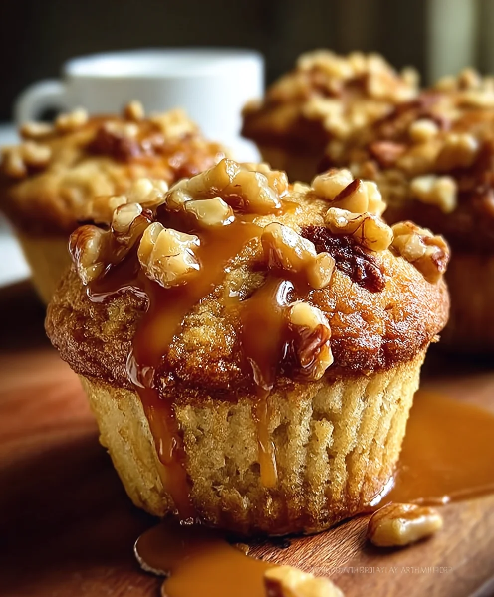 Caramel Apple Walnut Muffins Delicious Fall Treat