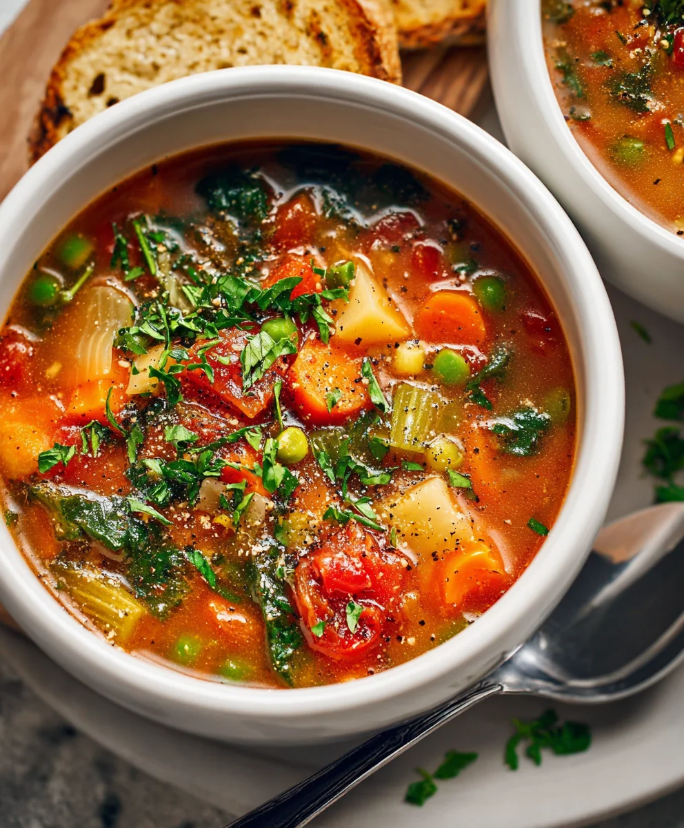 Easy Hearty Vegetable Soup Recipe- Simple & Delicious