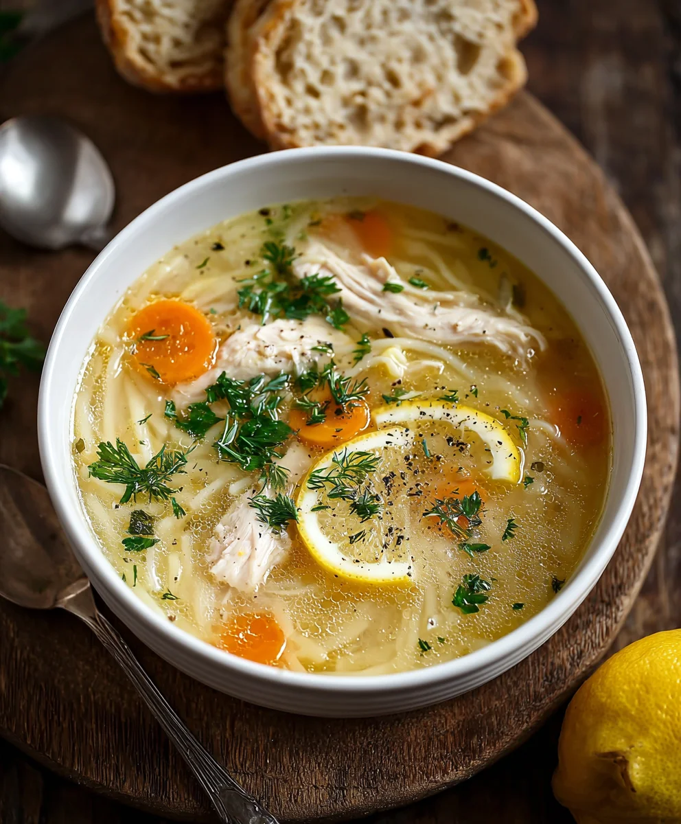 Authentic Greek Lemon Chicken Soup Recipe