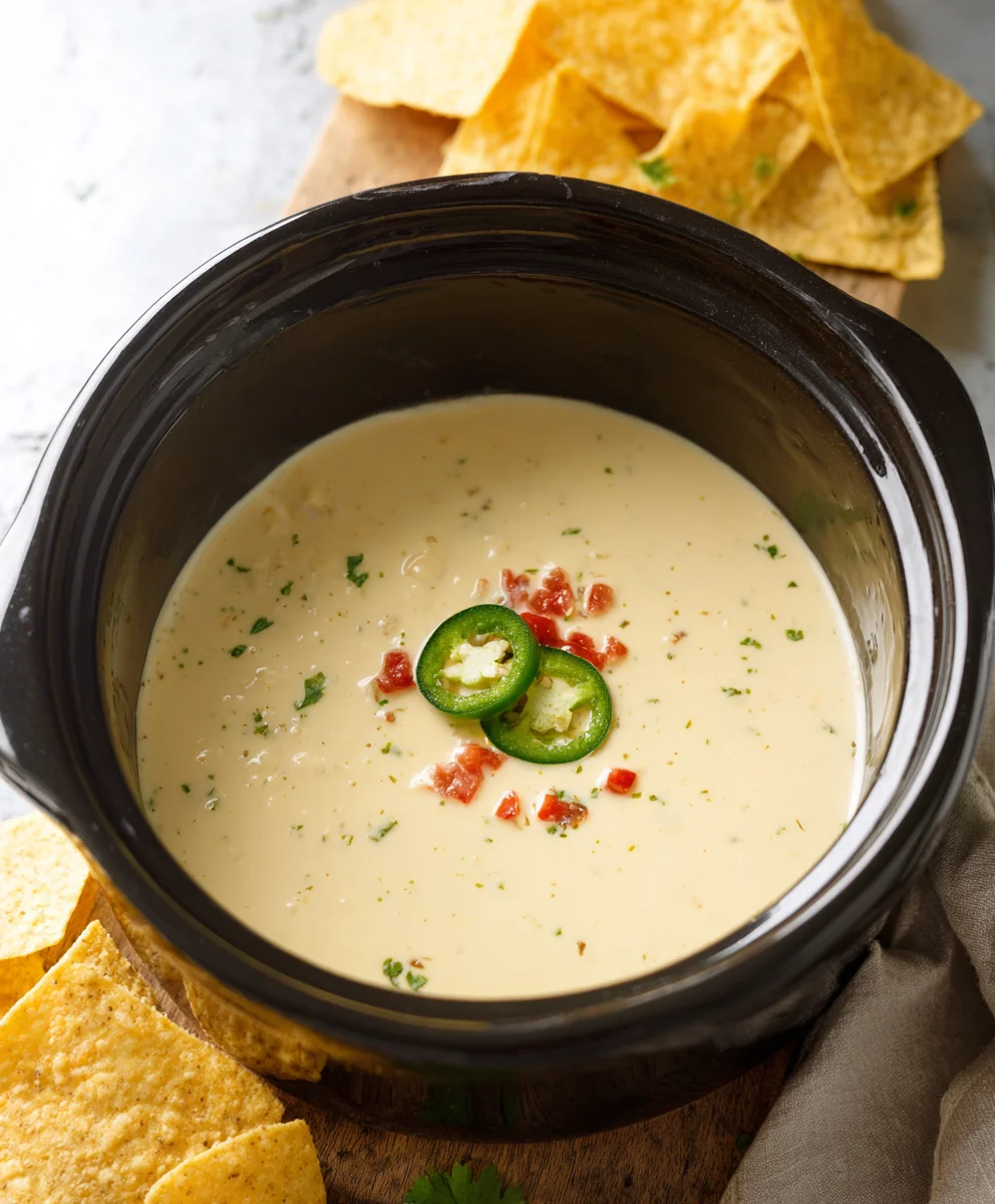 Easy Crockpot White Queso Dip Recipe - Creamy & Delicious