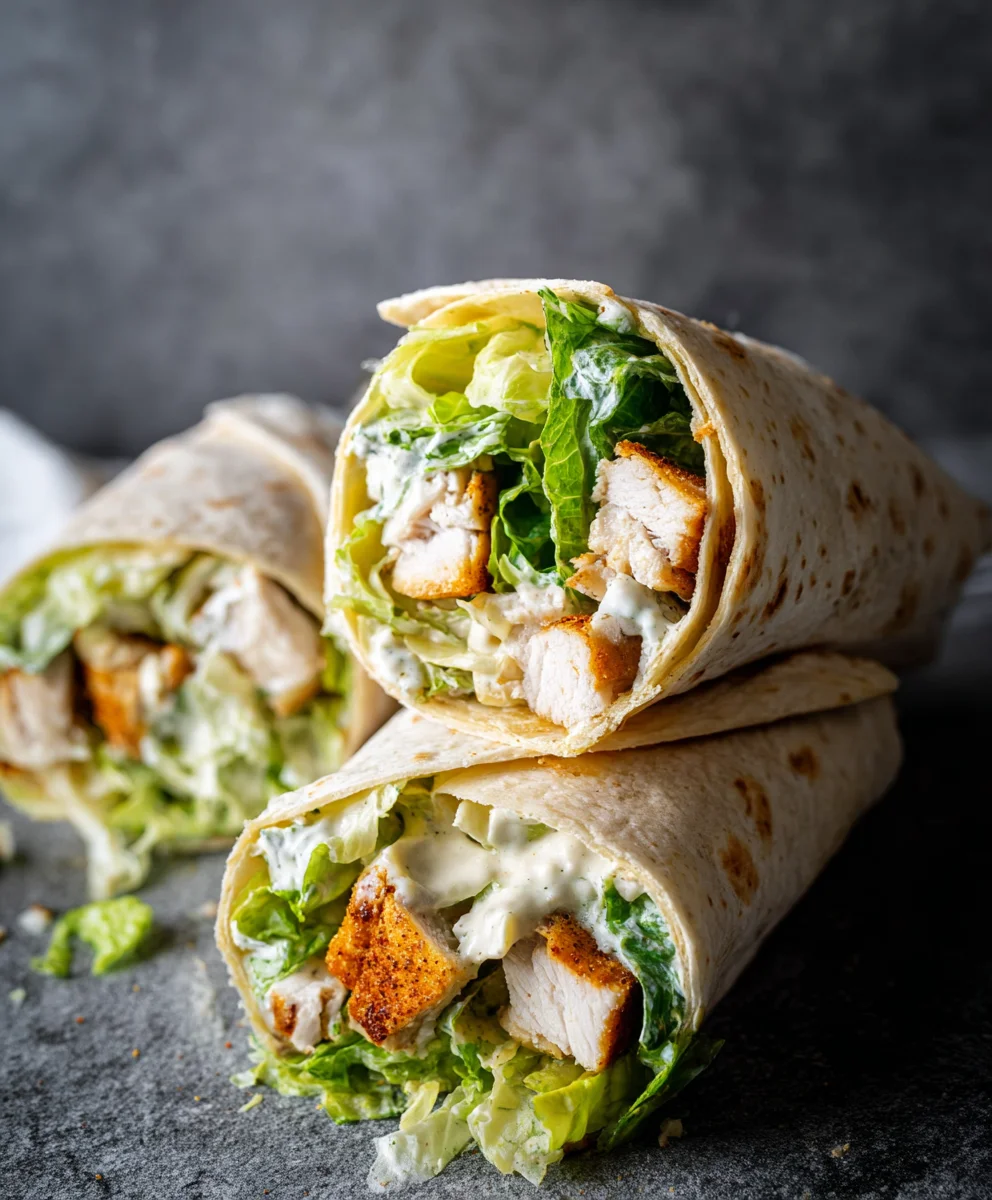 Easy Chicken Caesar Wraps- Quick & Delicious Meal