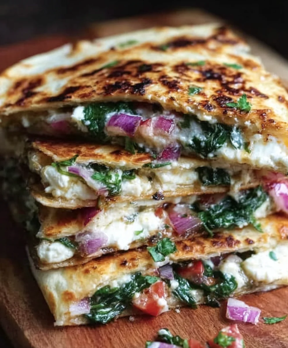 Mediterranean Quesadillas Spinach Feta Quick Recipe