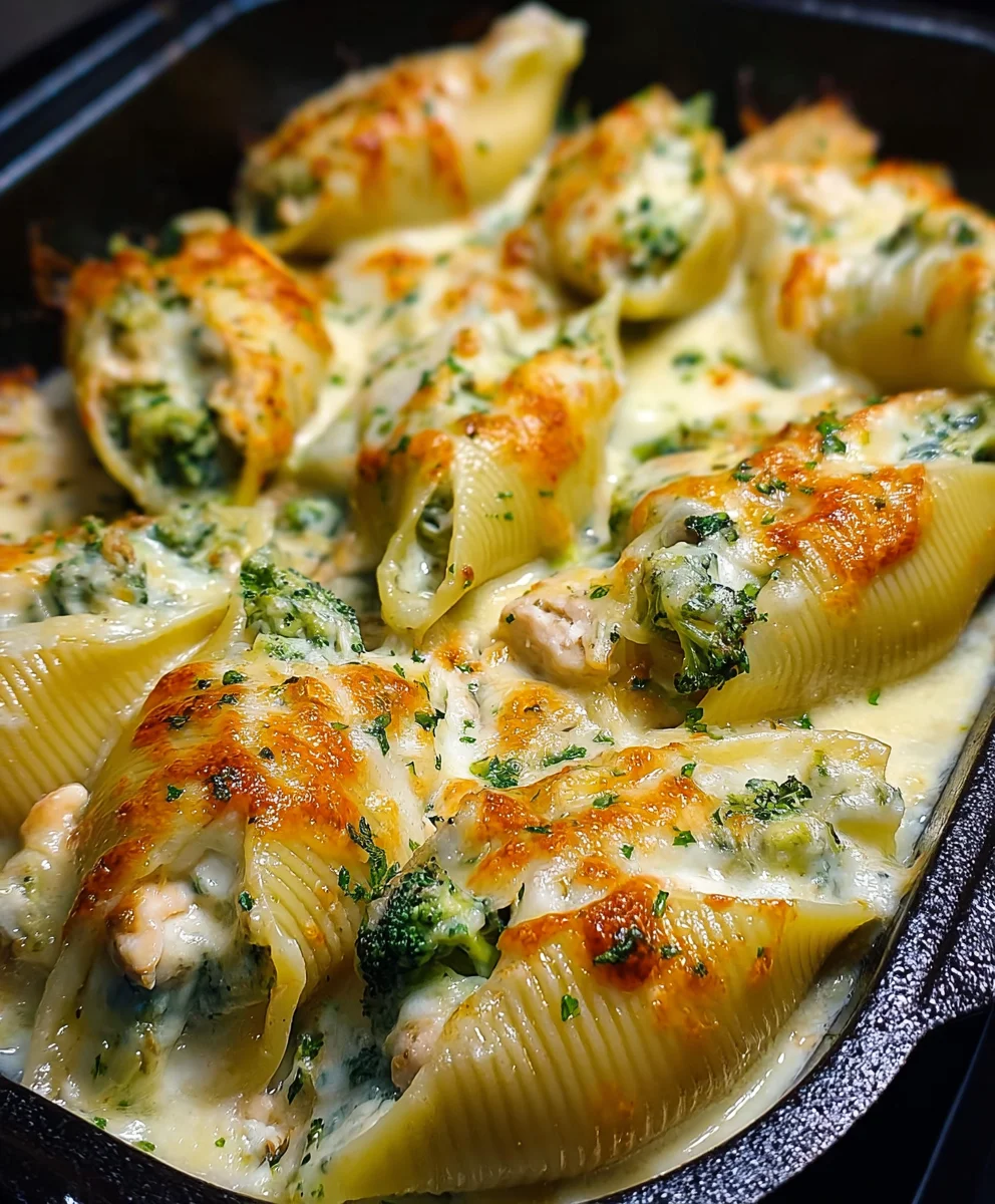Creamy Alfredo Stuffed Shells-Easy Dinner Delight