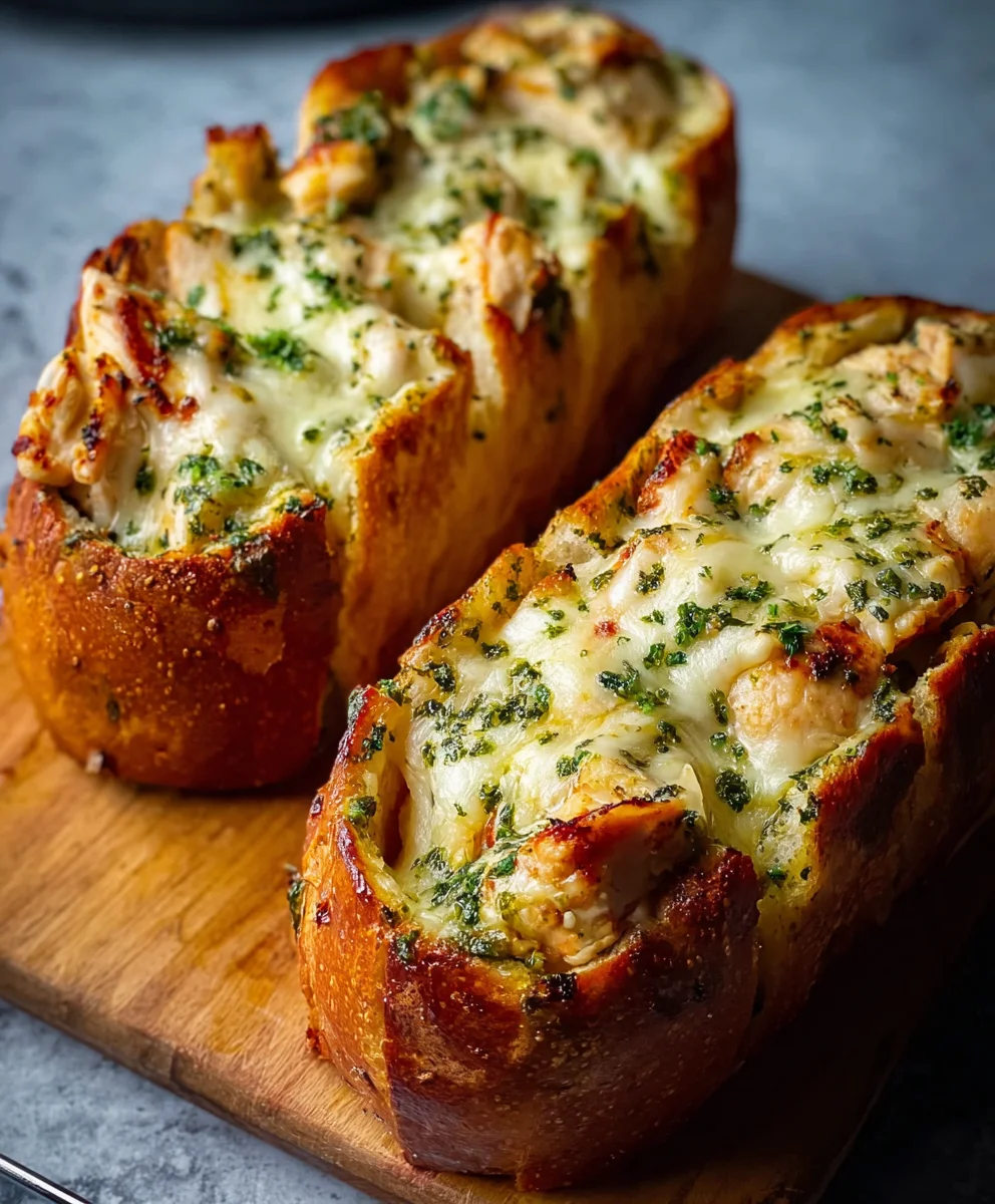 Easy Pesto Chicken Garlic Bread Recipe