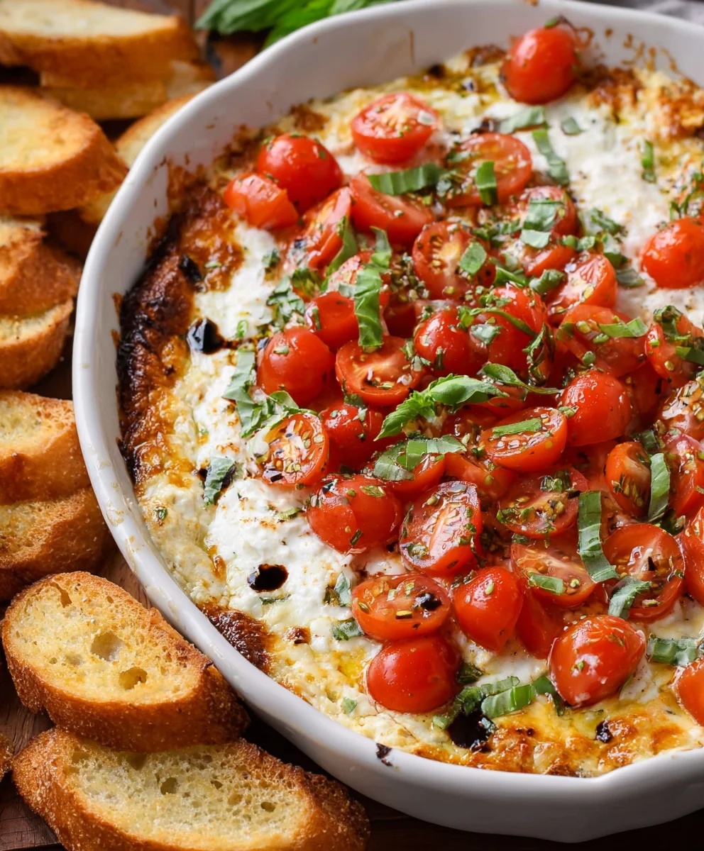 Easy Caprese Dip Recipe- Creamy & Delicious