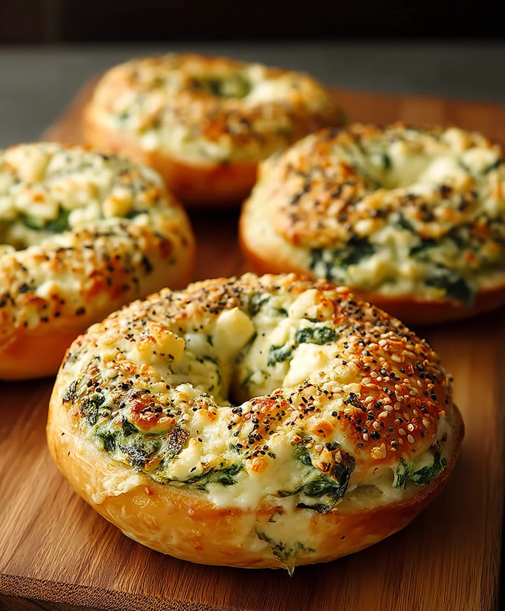 Cheesy Spinach Artichoke Bagel Recipe