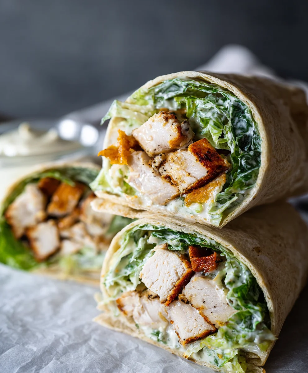 Easy Chicken Caesar Wraps- Quick & Delicious Meal