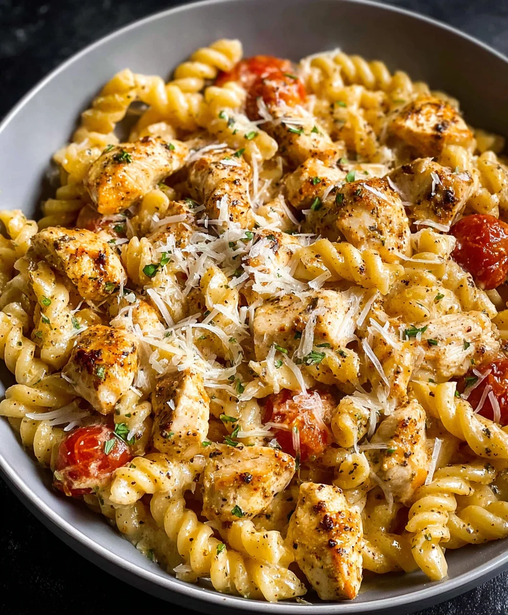 Healthy Garlic Parmesan Chicken Pasta Recipe