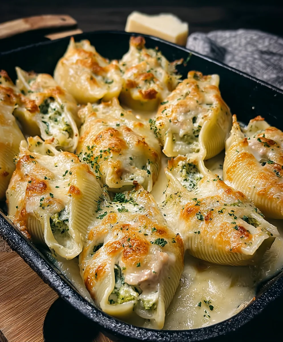Creamy Alfredo Stuffed Shells-Easy Dinner Delight