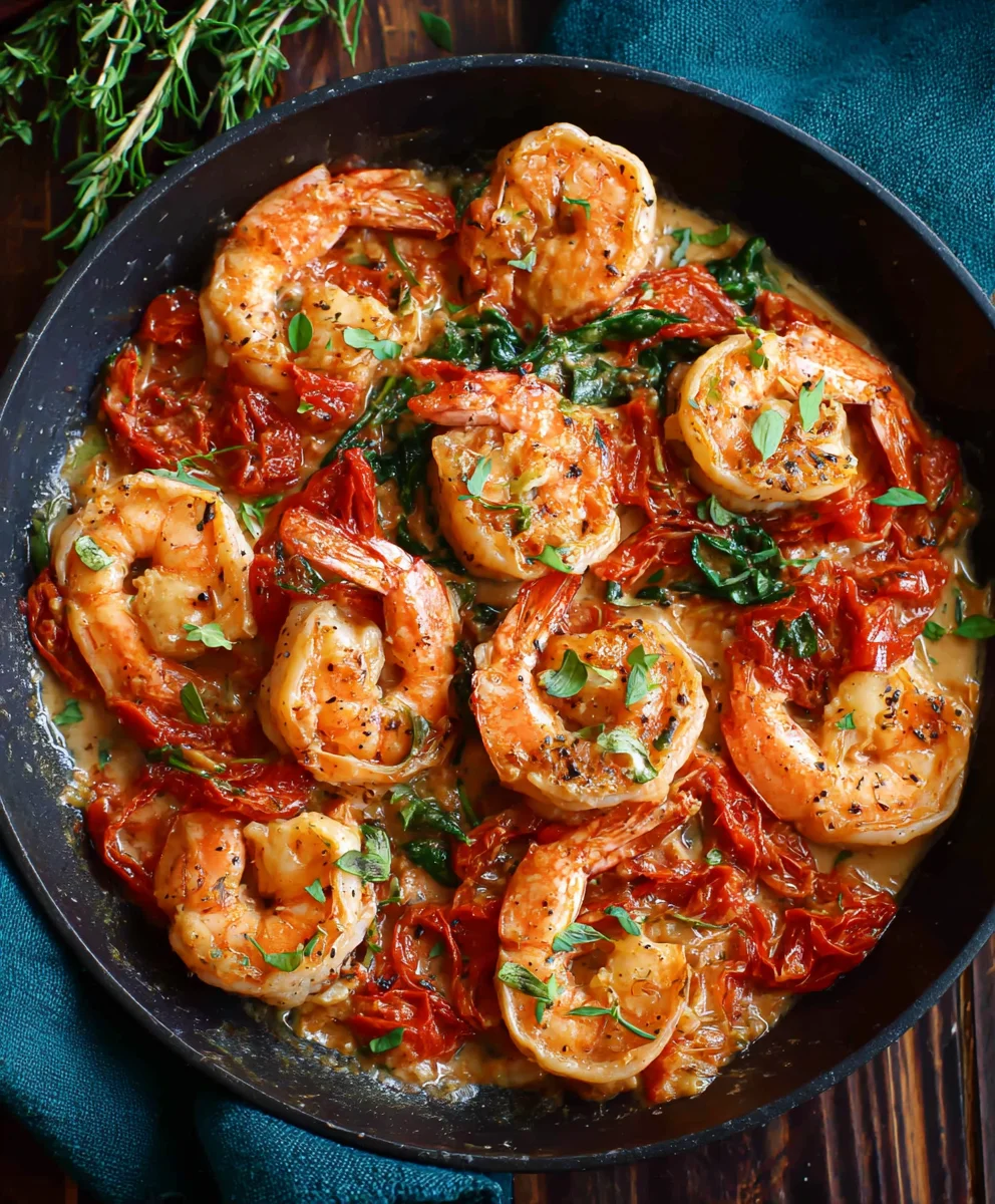 Easy Tuscan Shrimp Skillet - Minute Dinner