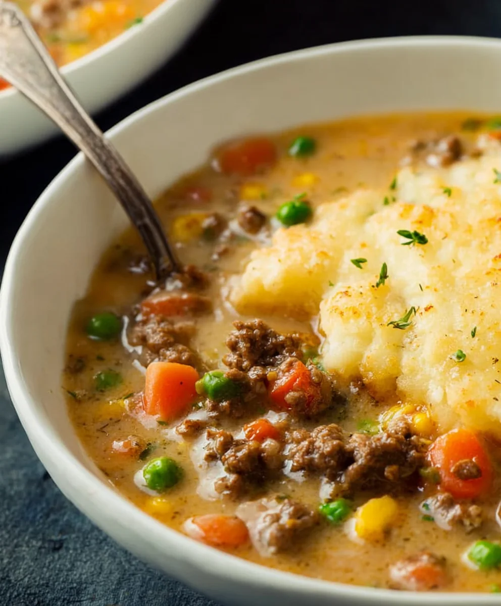 Easy Shepherd's Pie Soup - Hearty Beef Dinner Bowl