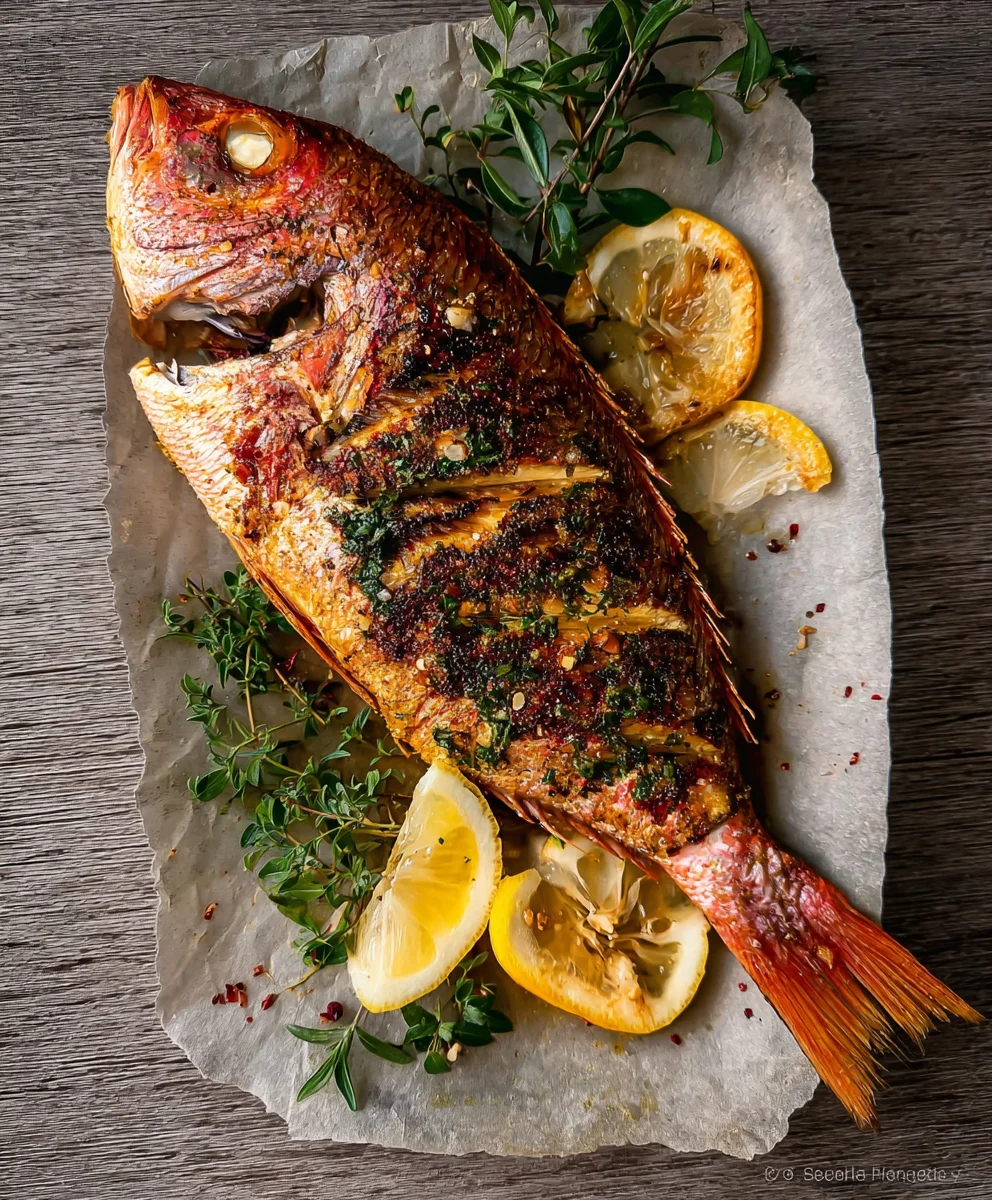 Oven Baked Whole Snapper- Easy Delicious Recipe