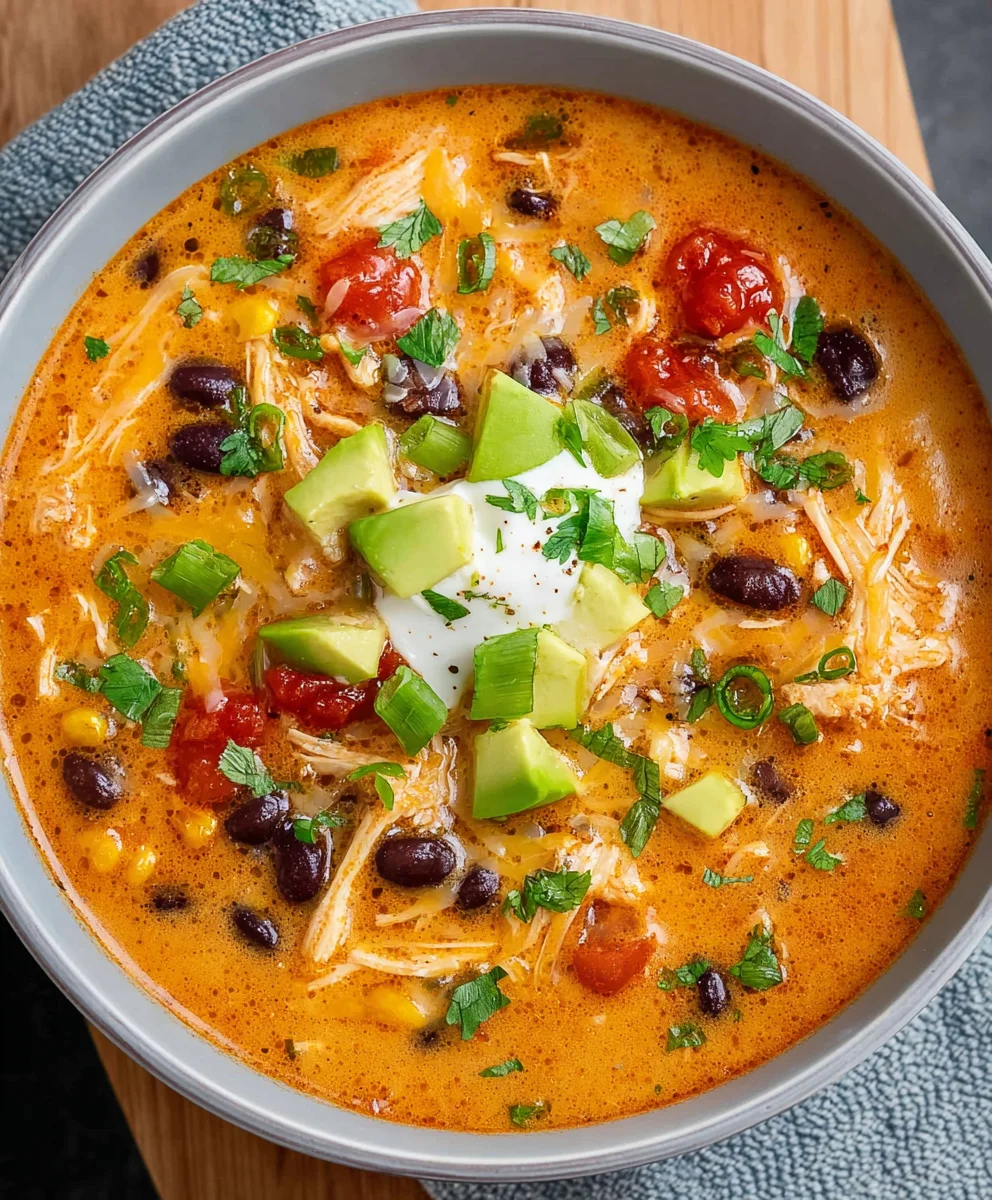 Creamy Chicken Enchilada Soup-Easy & Delicious