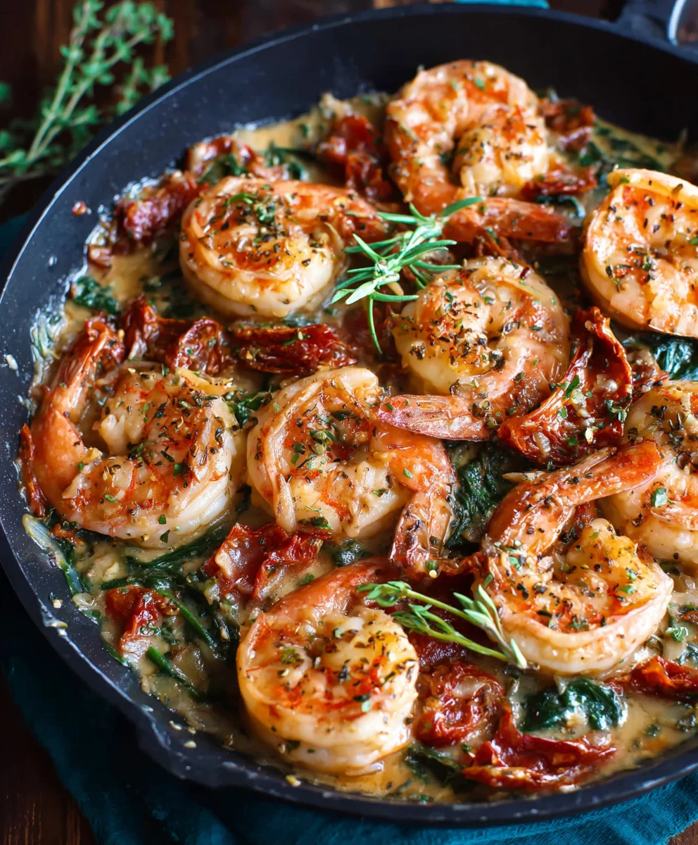 Easy Tuscan Shrimp Skillet - Minute Dinner