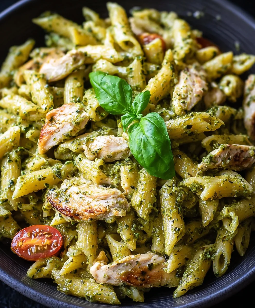 Creamy Chicken Pesto Pasta- Quick & Delicious Recipe