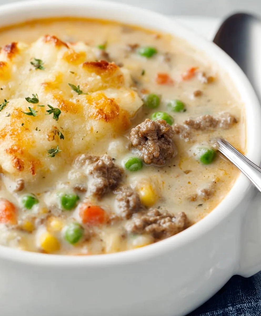 Easy Shepherd's Pie Soup - Hearty Beef Dinner Bowl