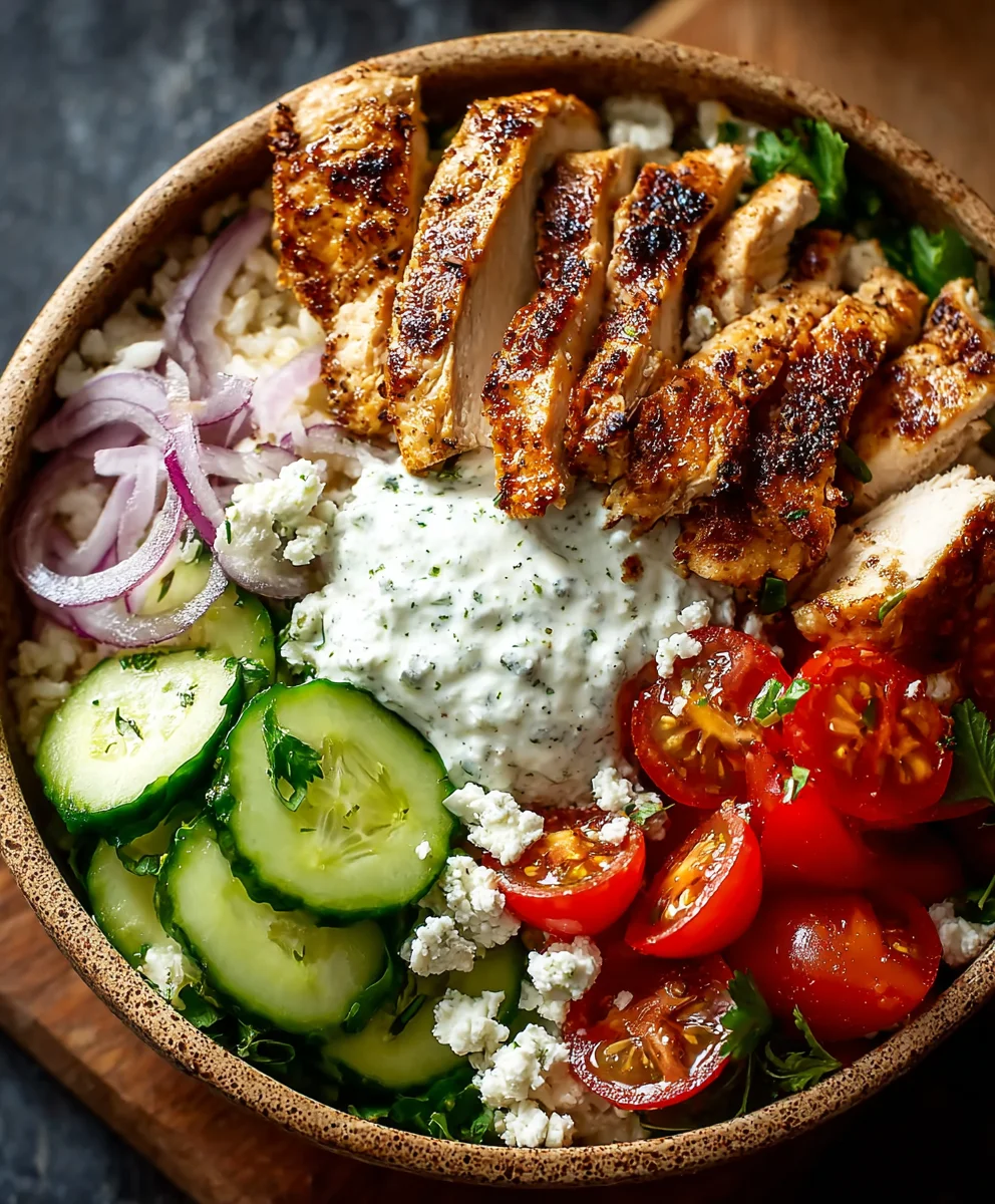 Greek Chicken Gyro Bowl- Easy & Flavorful Recipe
