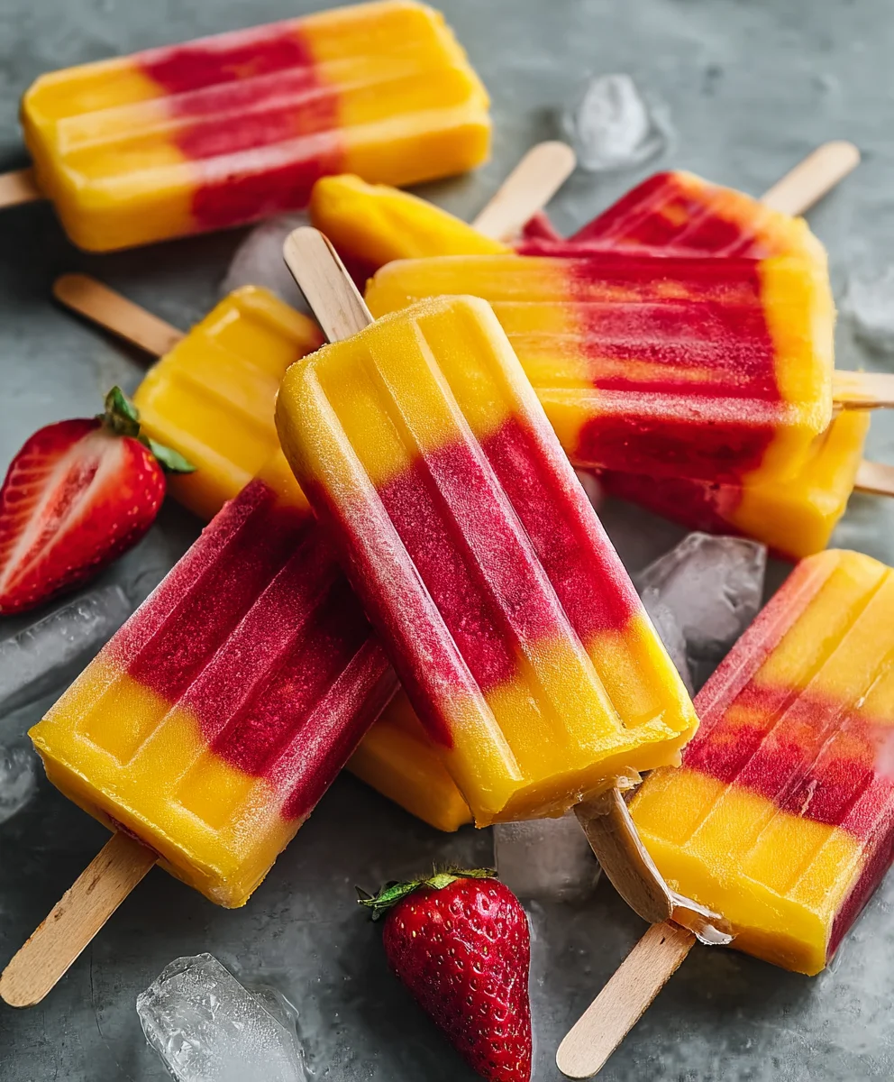 Fresh Strawberry Mango Popsicles - Easy & Refreshing Treats
