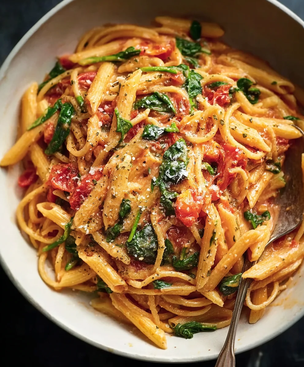 Creamy Tomato Spinach Pasta Recipe - Quick & Easy Comfort Food