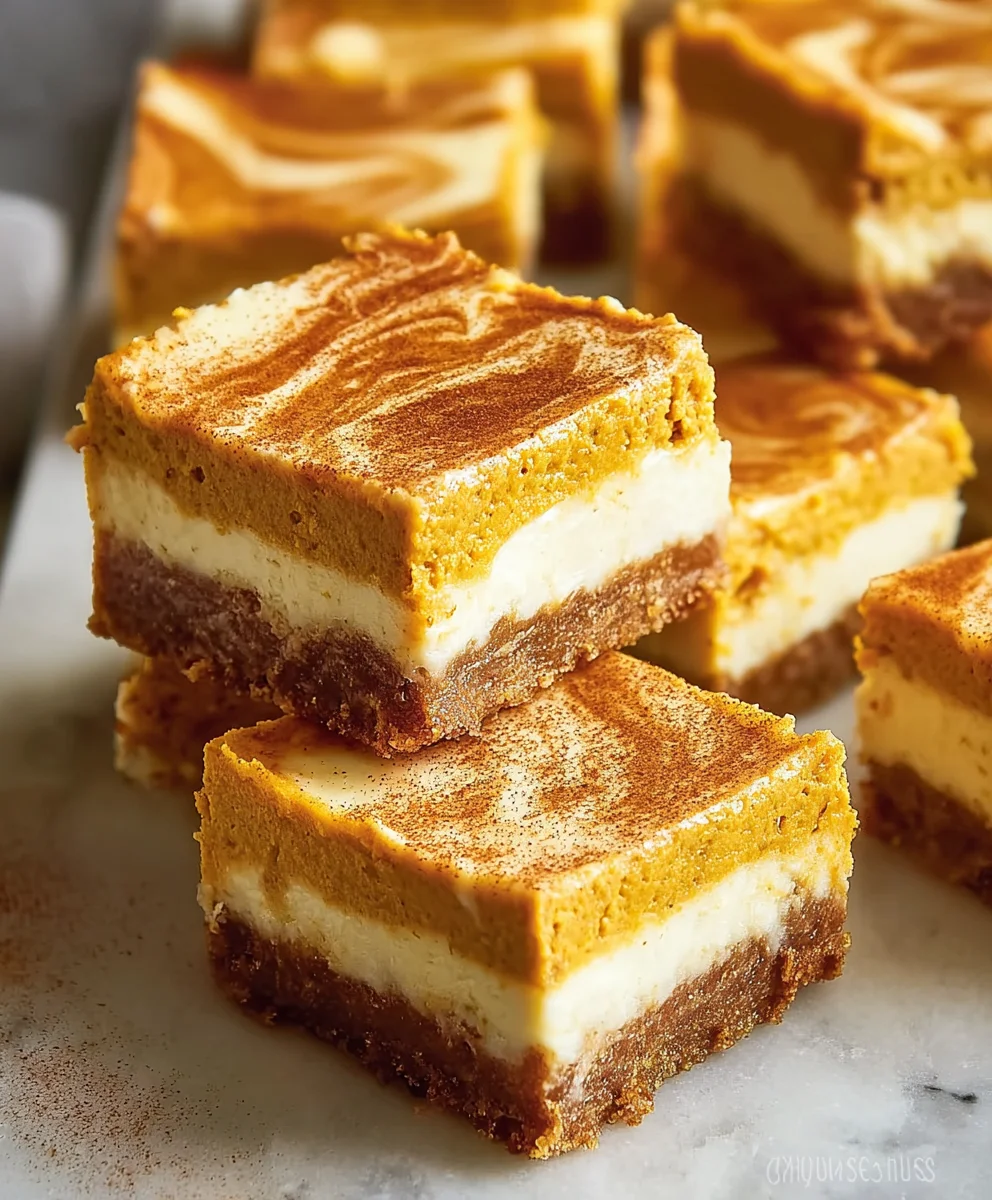 Easy Pumpkin Cheesecake Bars - Creamy Dessert