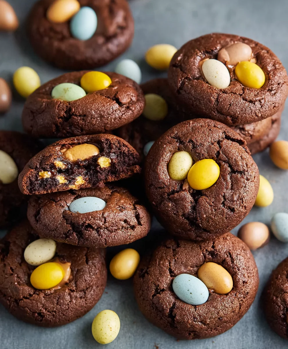 Mini Egg Brownie Cookies-Chewy Chocolate Delight