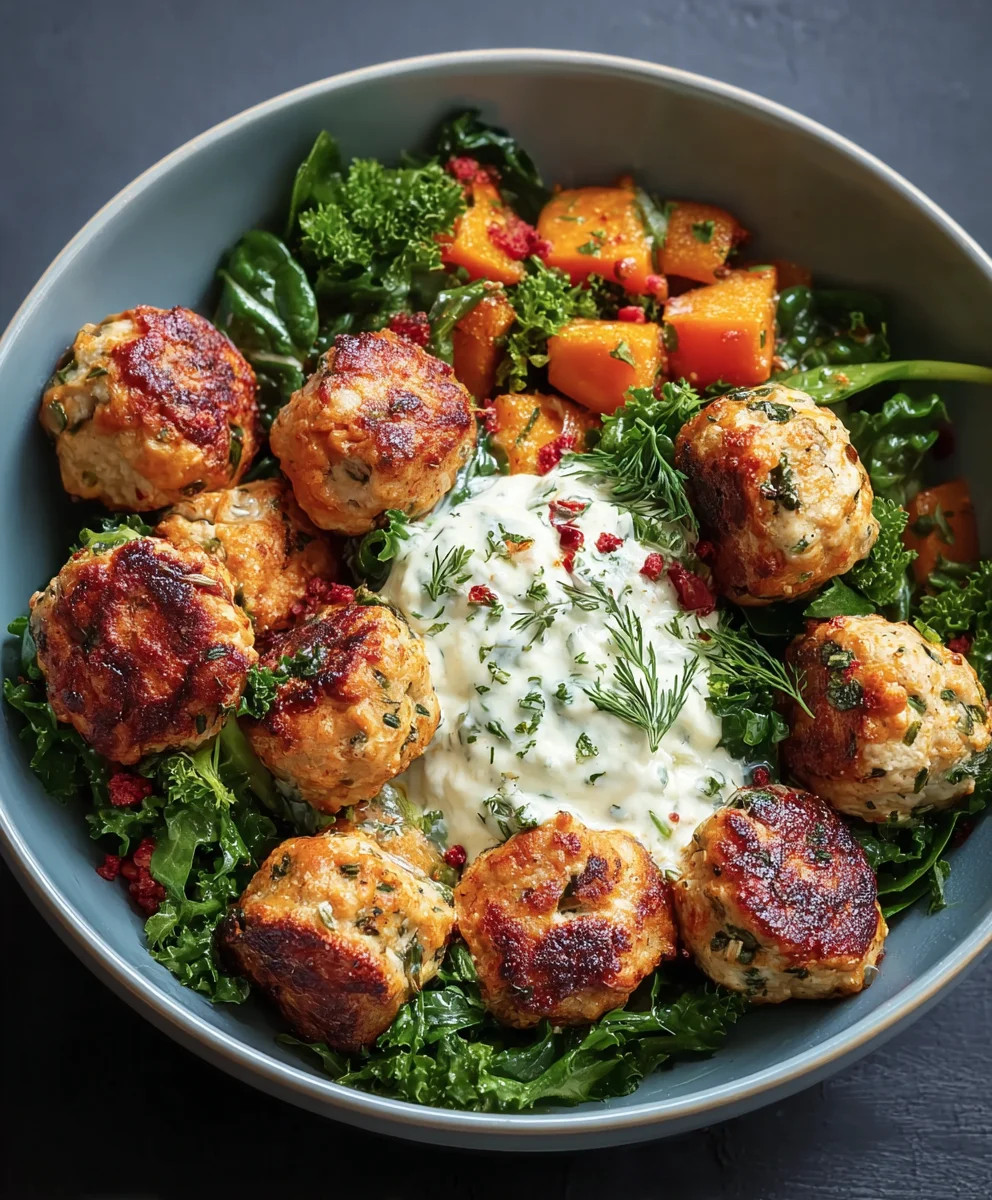 Herby Chicken Meatball Bowl- Easy & Delicious Recipe