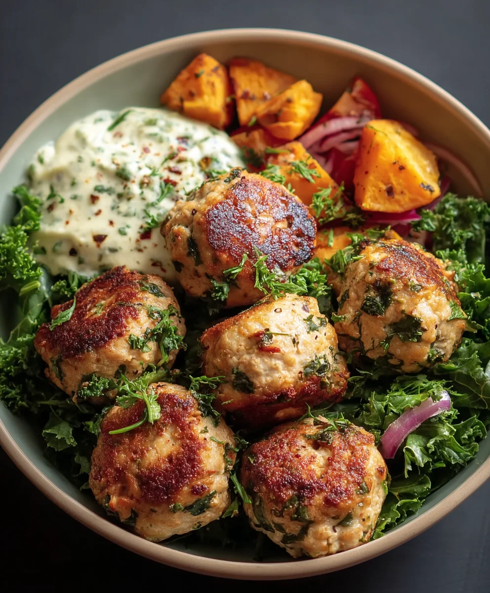 Herby Chicken Meatball Bowl- Easy & Delicious Recipe