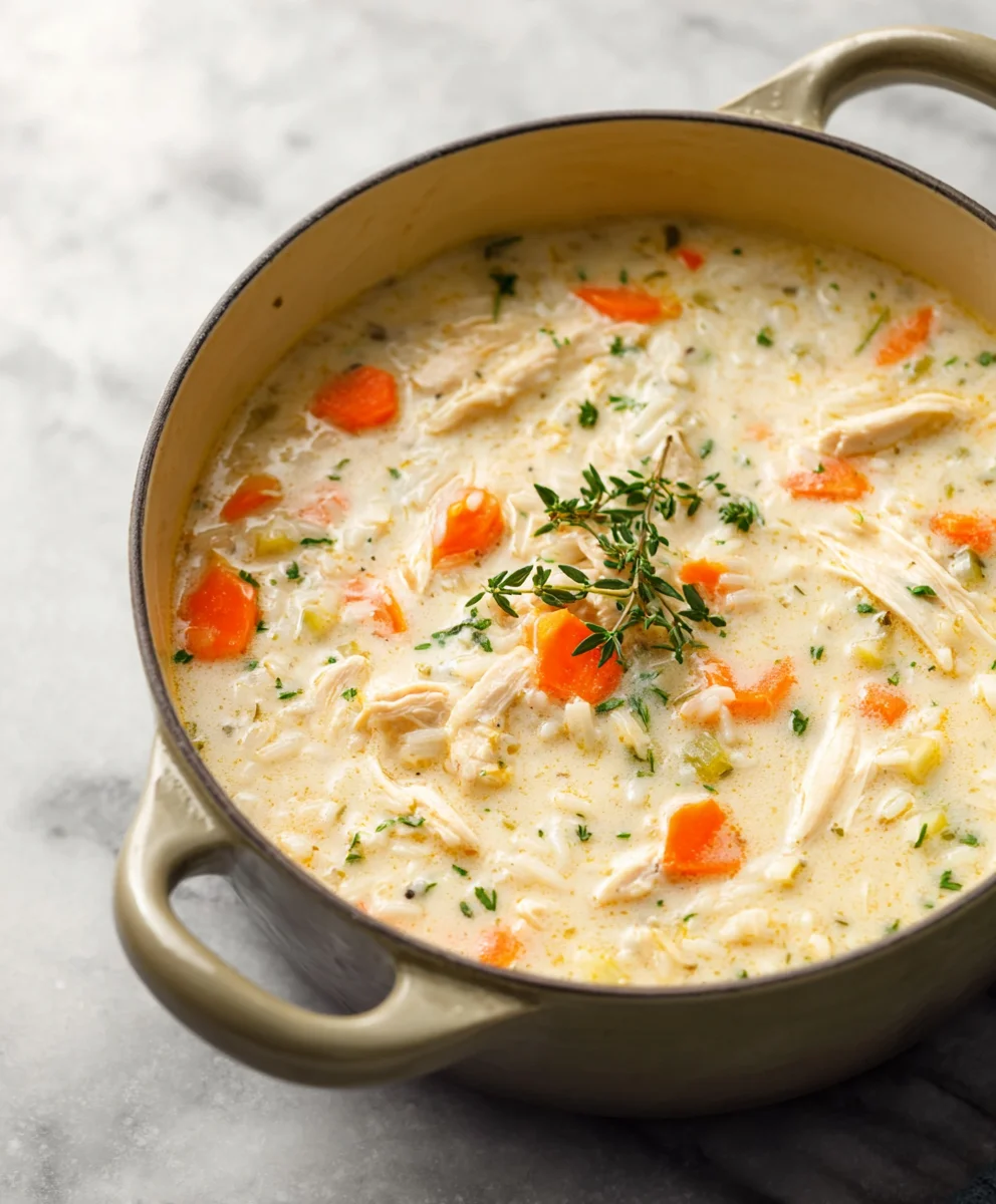 Creamy Chicken and Rice Soup-Easy Comfort Food