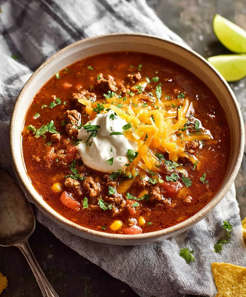 Easy Beef Taco Soup Recipe - Quick & Delicious Meal