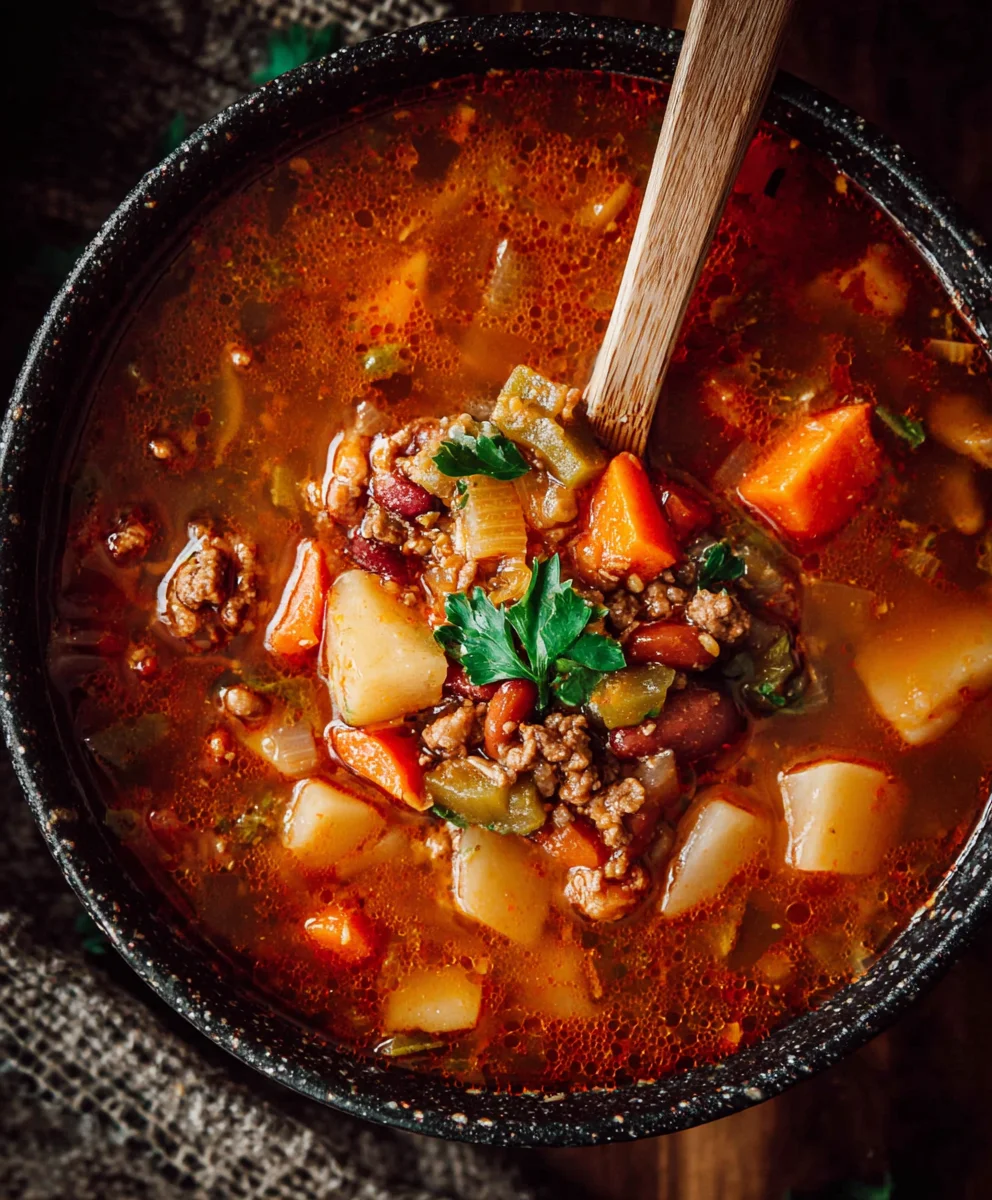 Hearty Cowboy Beef Soup Recipe - Delicious & Easy