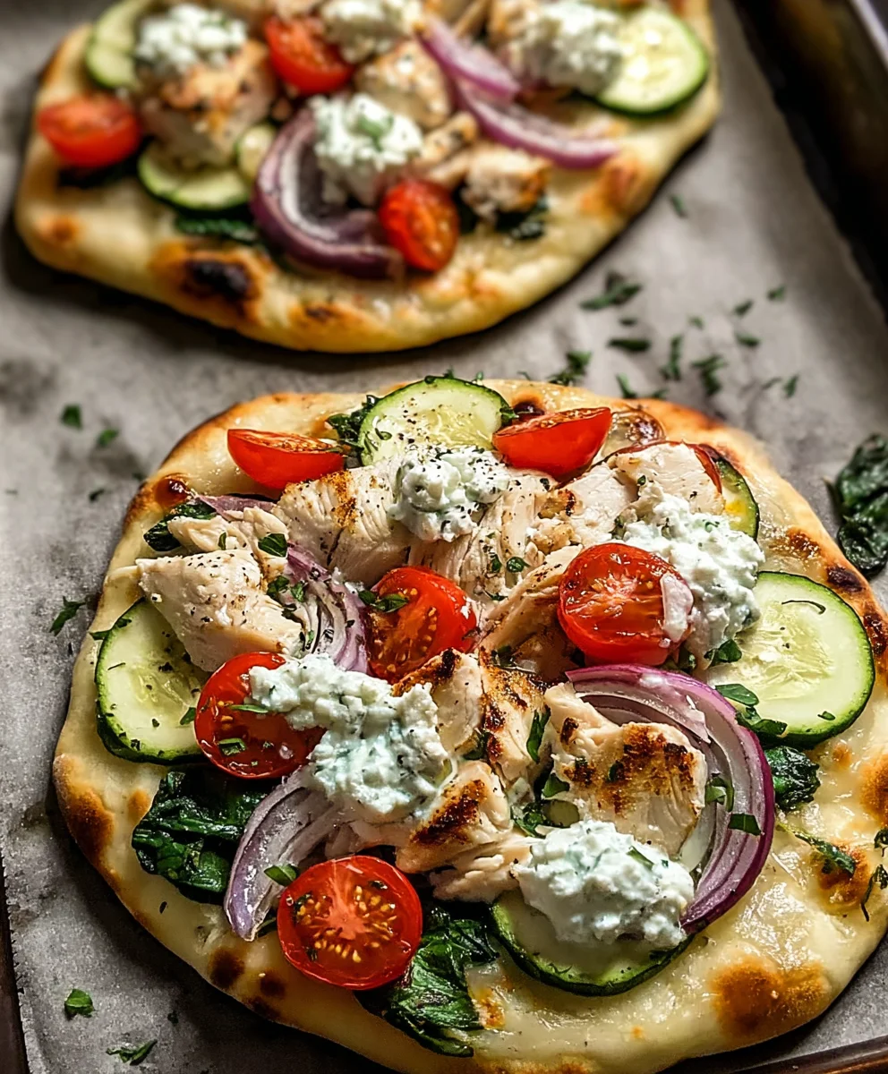 Tzatziki Chicken Naan Pizza Recipe - Quick & Easy Meal