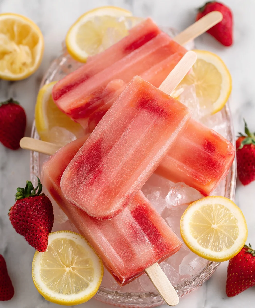 Strawberry Lemonade Popsicles- Refreshing Homemade Treat