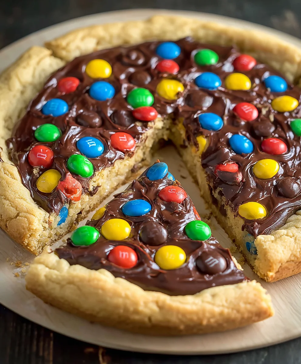 M&M Cookie Pizza Recipe-Easy Sweet Treat