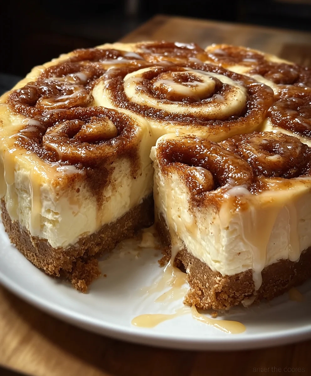 Cinnamon Roll Honeybun Cheesecake- Decadent Dessert